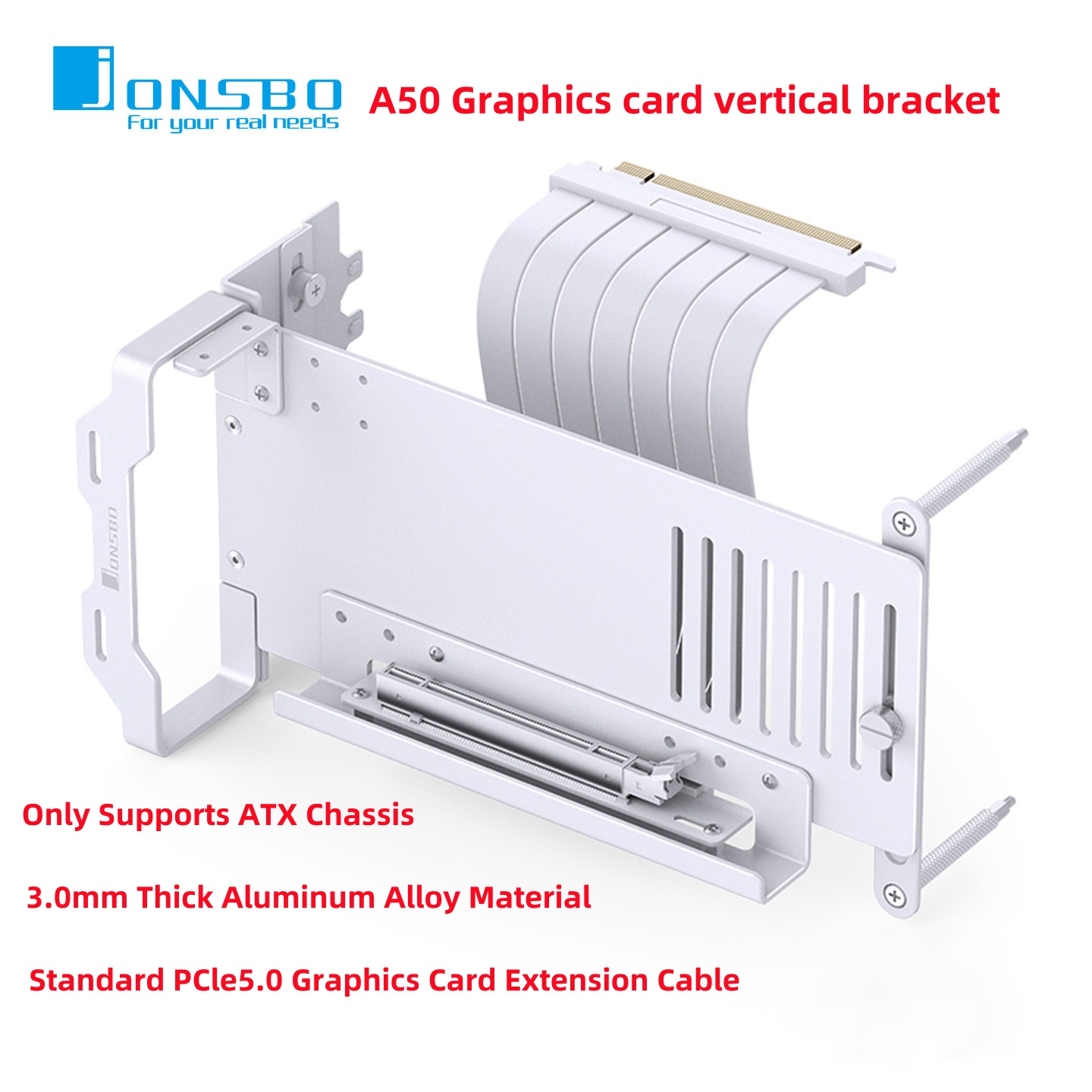 Atx Case - JONSBO A50 Aluminum GPU Vertical Mount