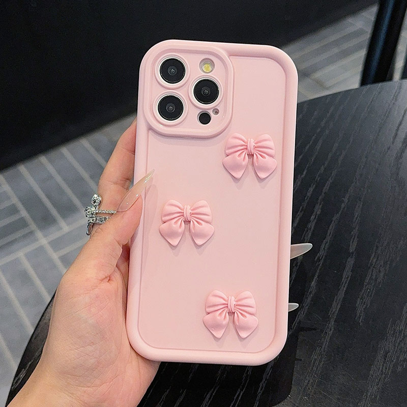 Matte Pc Case - Pink Bow Tie Phone Case For
