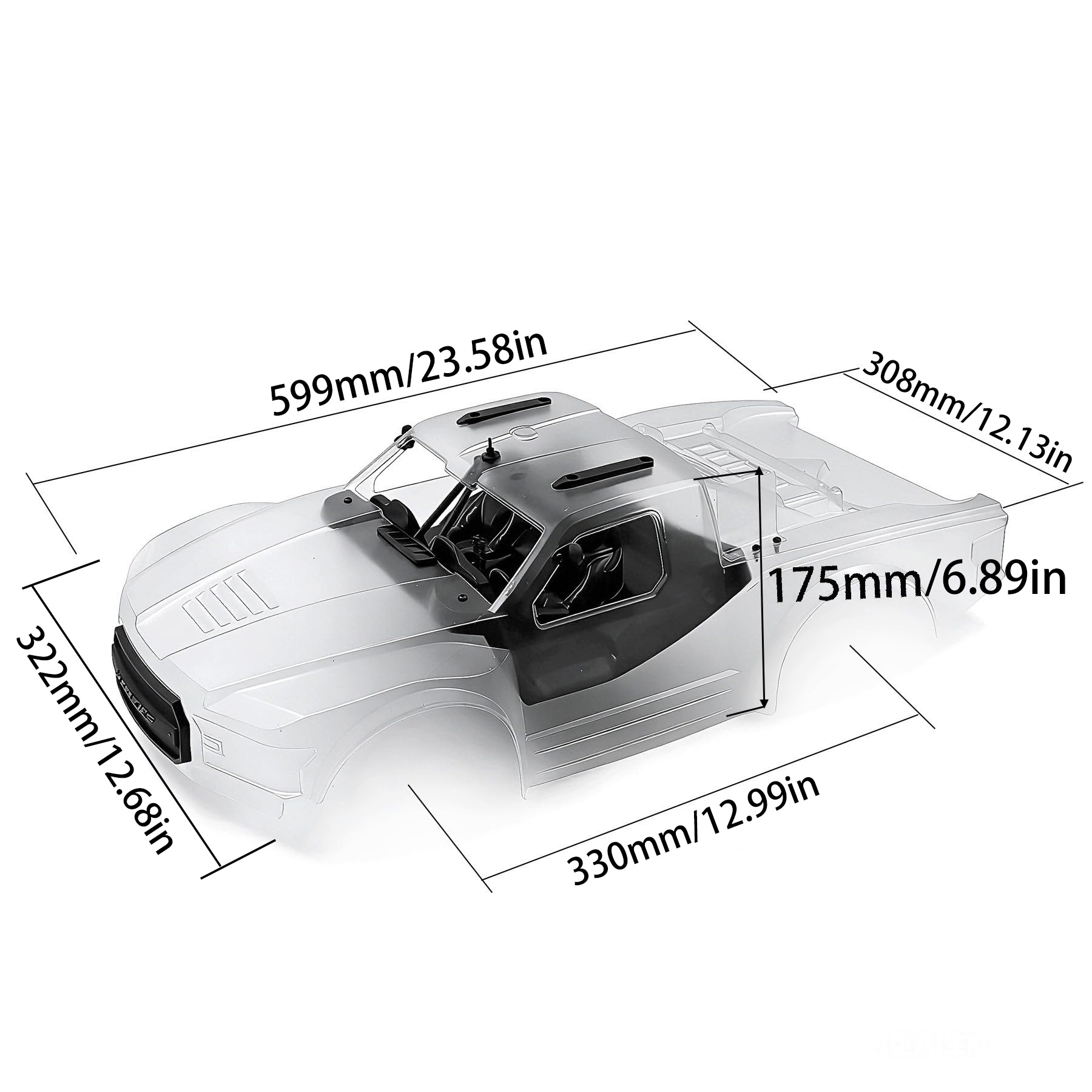1:10 Short Course Truck PC Bod - Pc Chassis ulasan dan harga