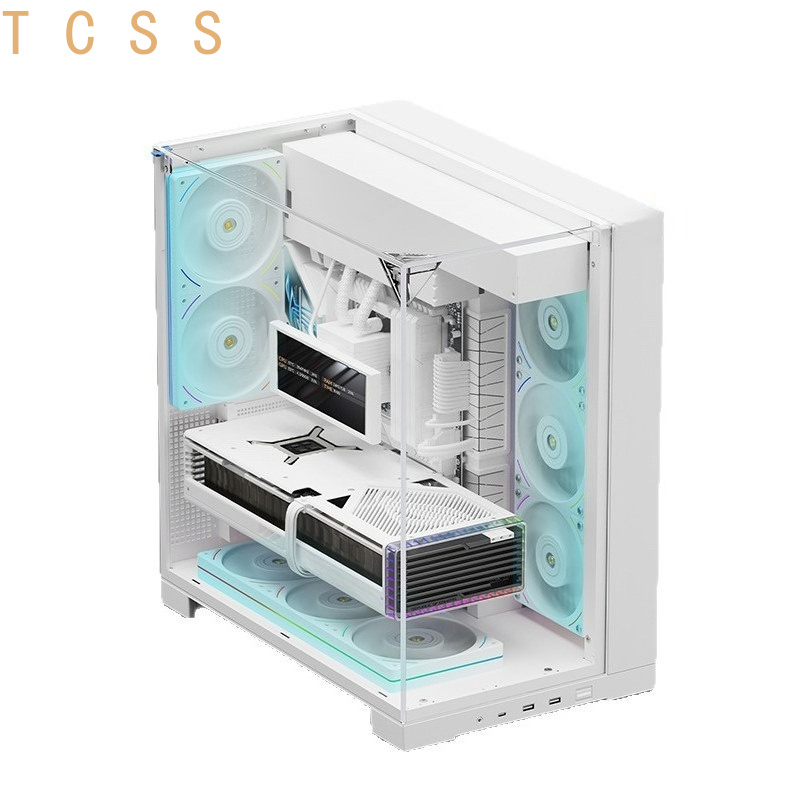 White Panoramic Triple Tempere - Pc Chassis ulasan dan harga