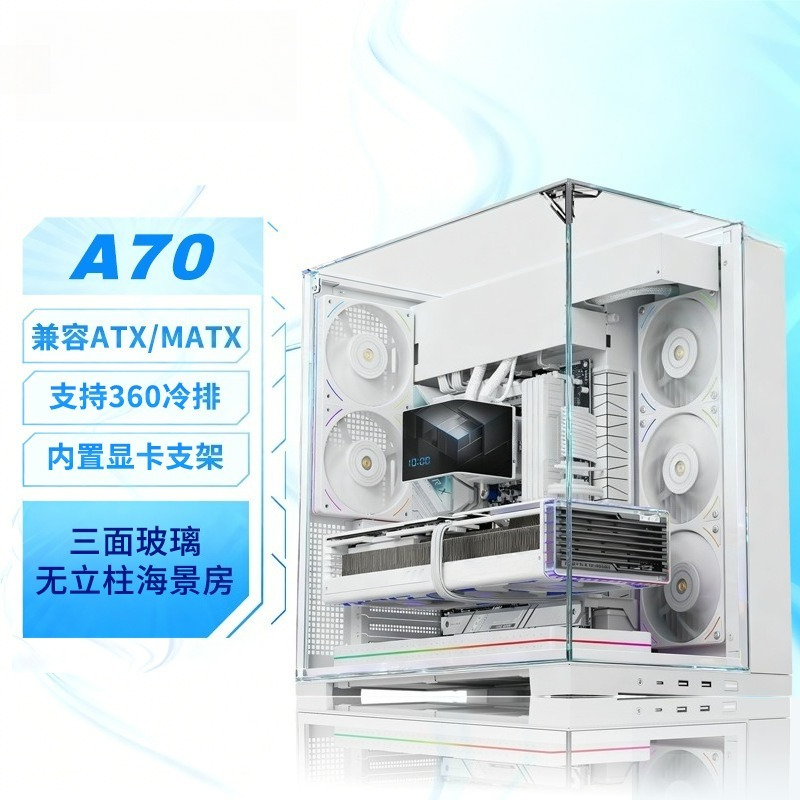 White Panoramic Triple Tempere - Pc Chassis ulasan dan harga