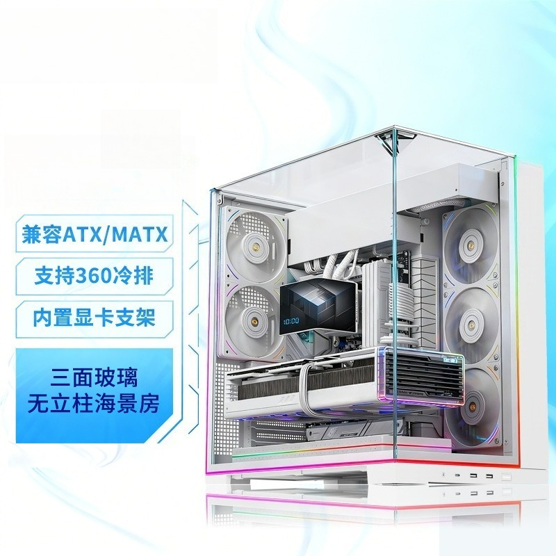 White Panoramic Triple Tempere - Pc Chassis ulasan dan harga