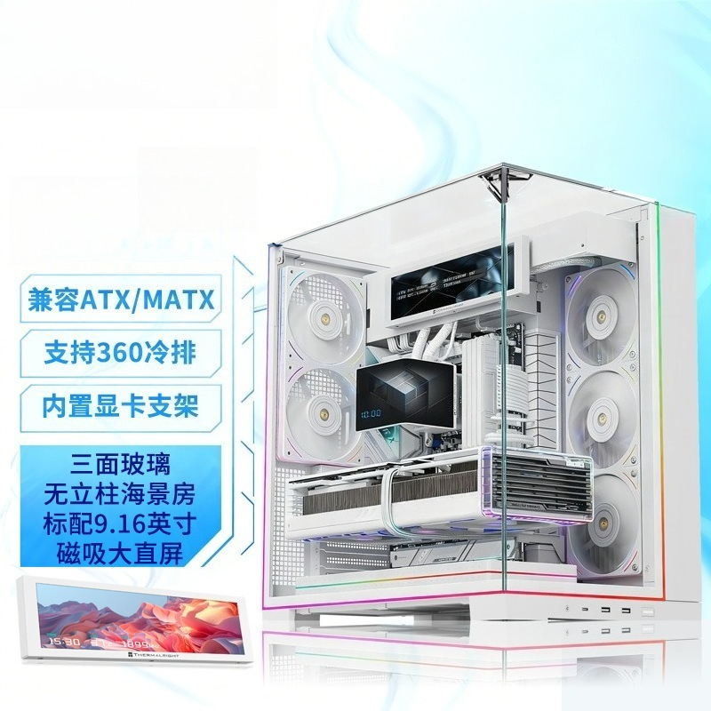 White Panoramic Triple Tempere - Pc Chassis ulasan dan harga