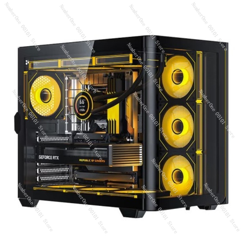Panoramic Curved Glass Desktop - Pc Chassis ulasan dan harga