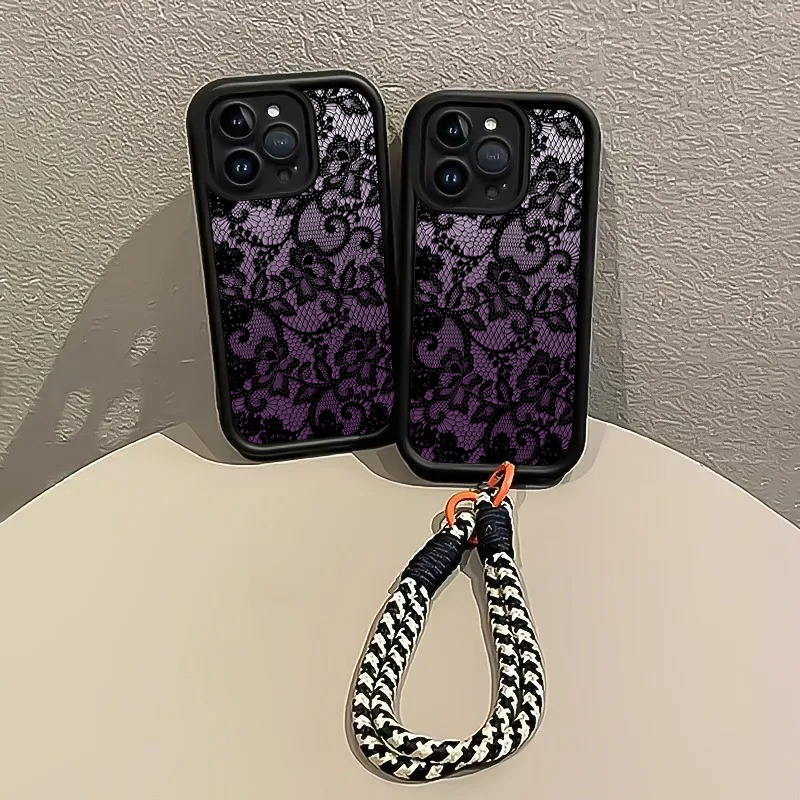 Black Purple Lace Hang Strap P - Matte Pc Case ulasan dan harga