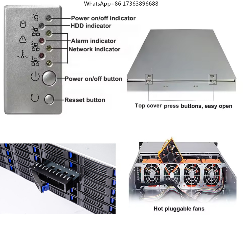 4U Rackmount Server Case 24 Ho - Case Fans ulasan dan harga